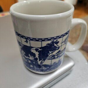 Churchill England mug featuring farm animals blue and white cows